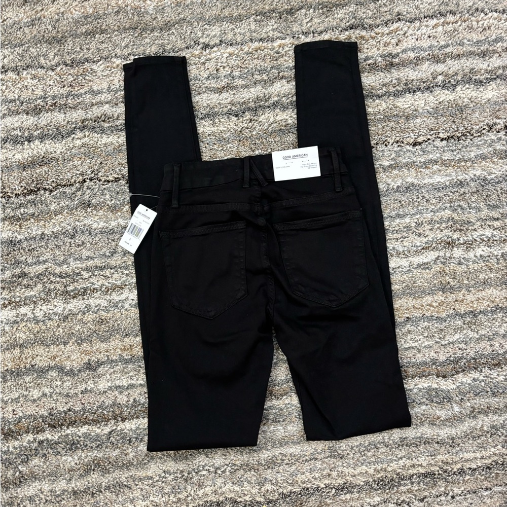 Good American Black High Rise Skinny Jeans Sz 2/26 NWT | Good American Good Legs - Picture 13 of 16